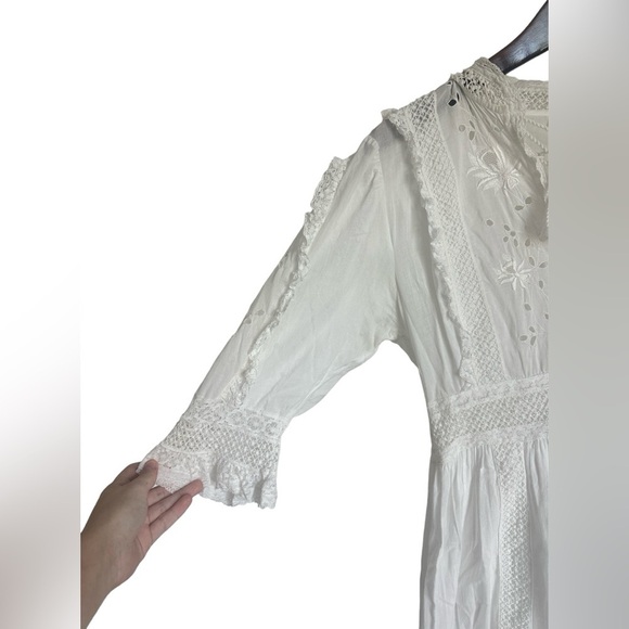 Ulla Johnson Madison Dress Blanc White Eyelet Tiered Ruffle Size 4 - Picture 8 of 10